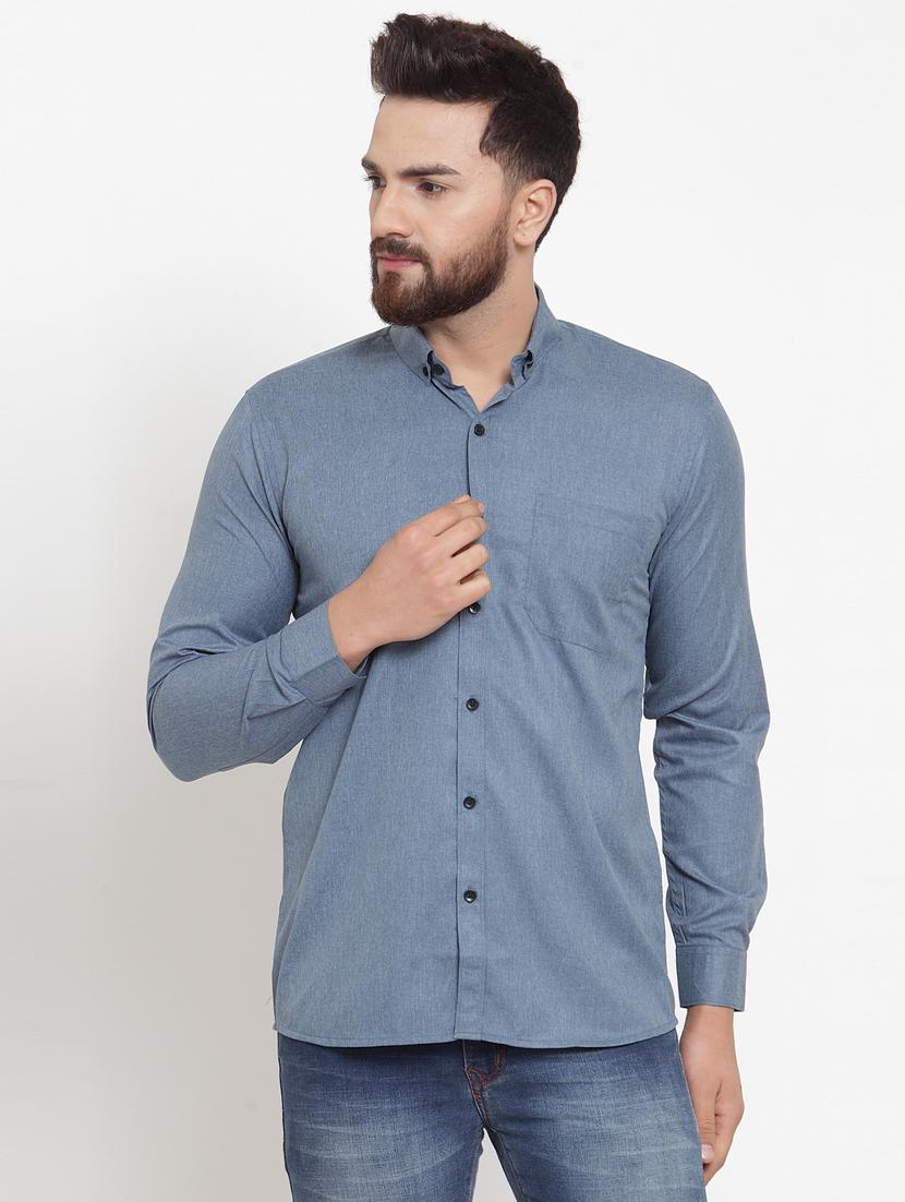 mens solid casual shirt - 19143300 - Zoom Image - 0