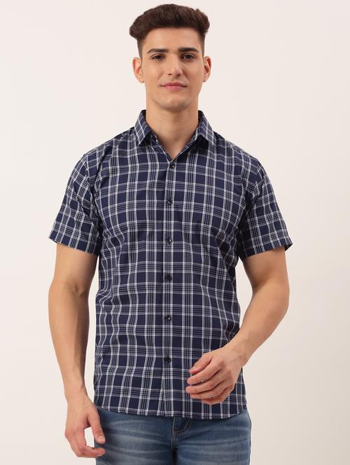mens checks casual shirt - 19143529 - Standard Image - 0