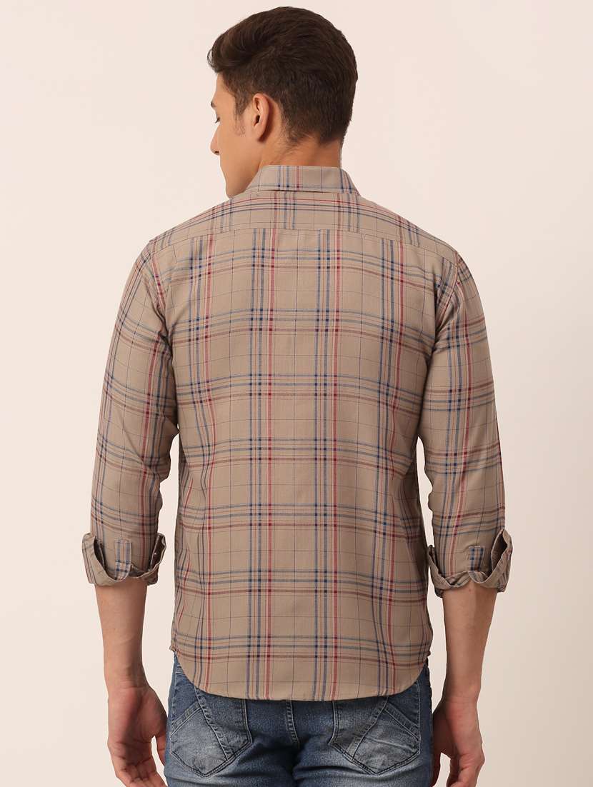 mens checks casual shirt - 19143565 - Standard Image - 2