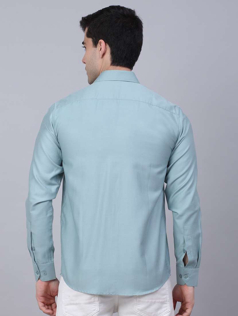 mens placement print casual shirt - 19143658 - Standard Image - 2