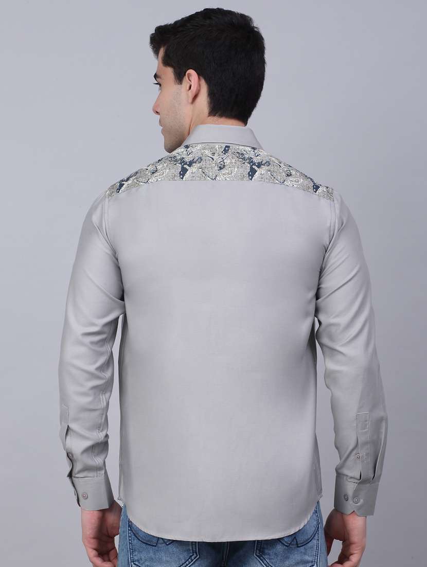 mens placement print casual shirt - 19143659 - Standard Image - 2