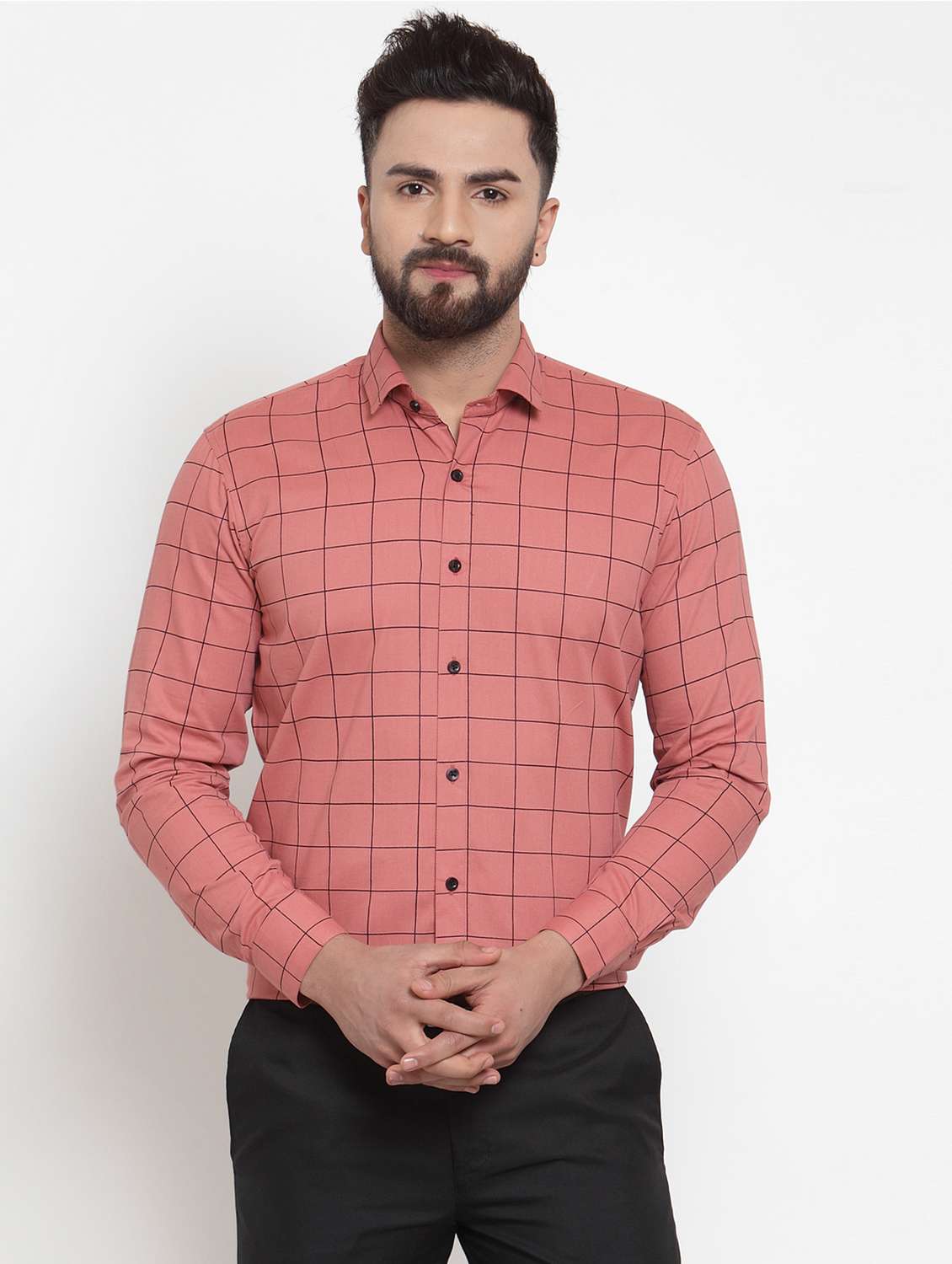 men green checkered regular fit collared casual shirt - 19144230 - Zoom Image - 0