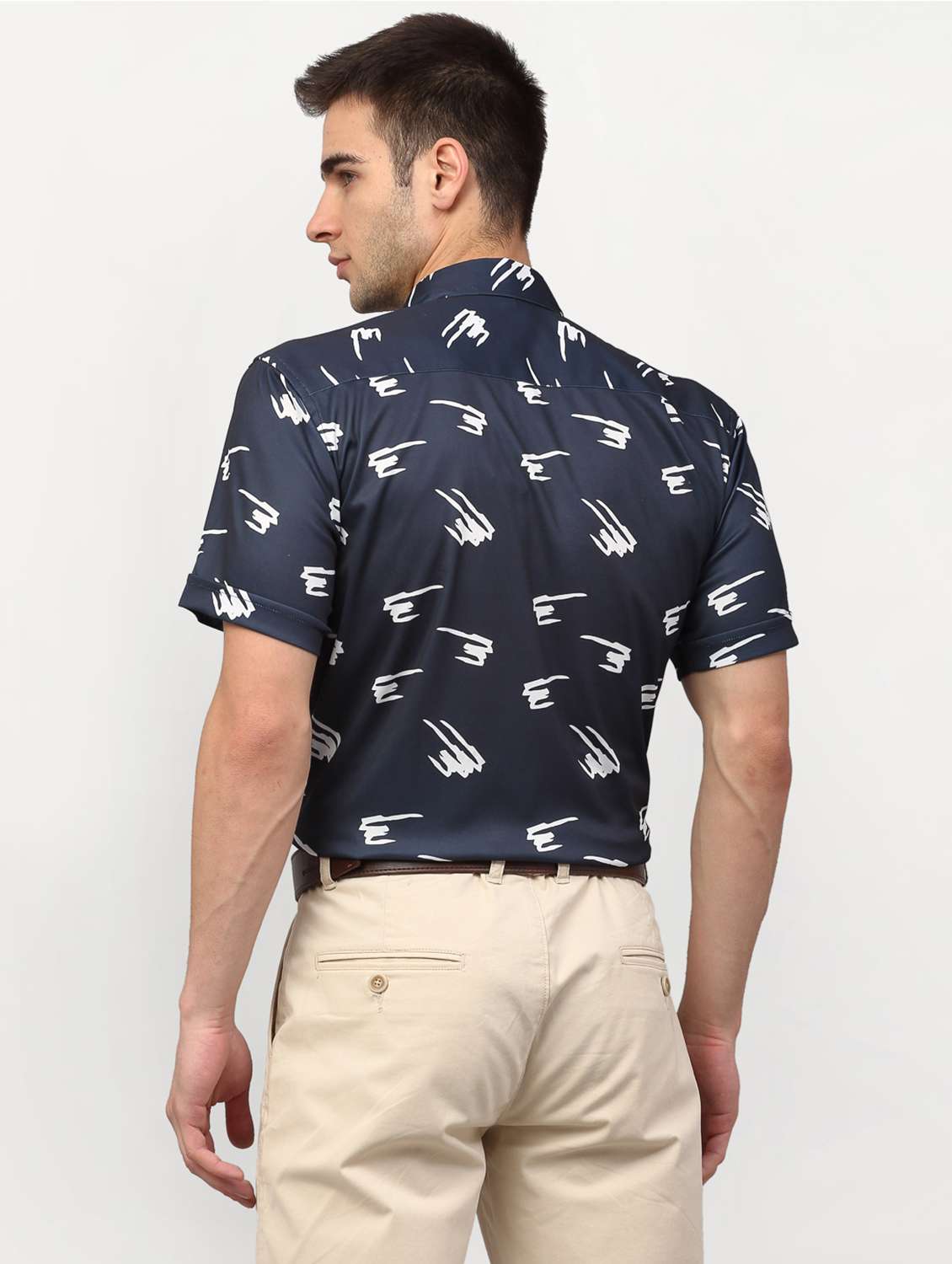 mens printed formal shirt - 19144366 - Standard Image - 2