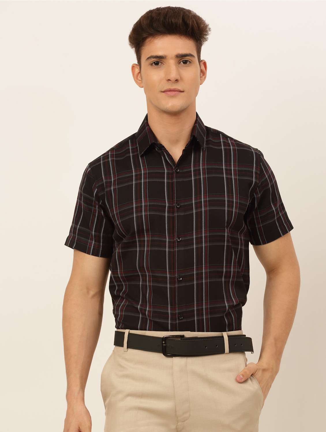 mens checks formal shirt