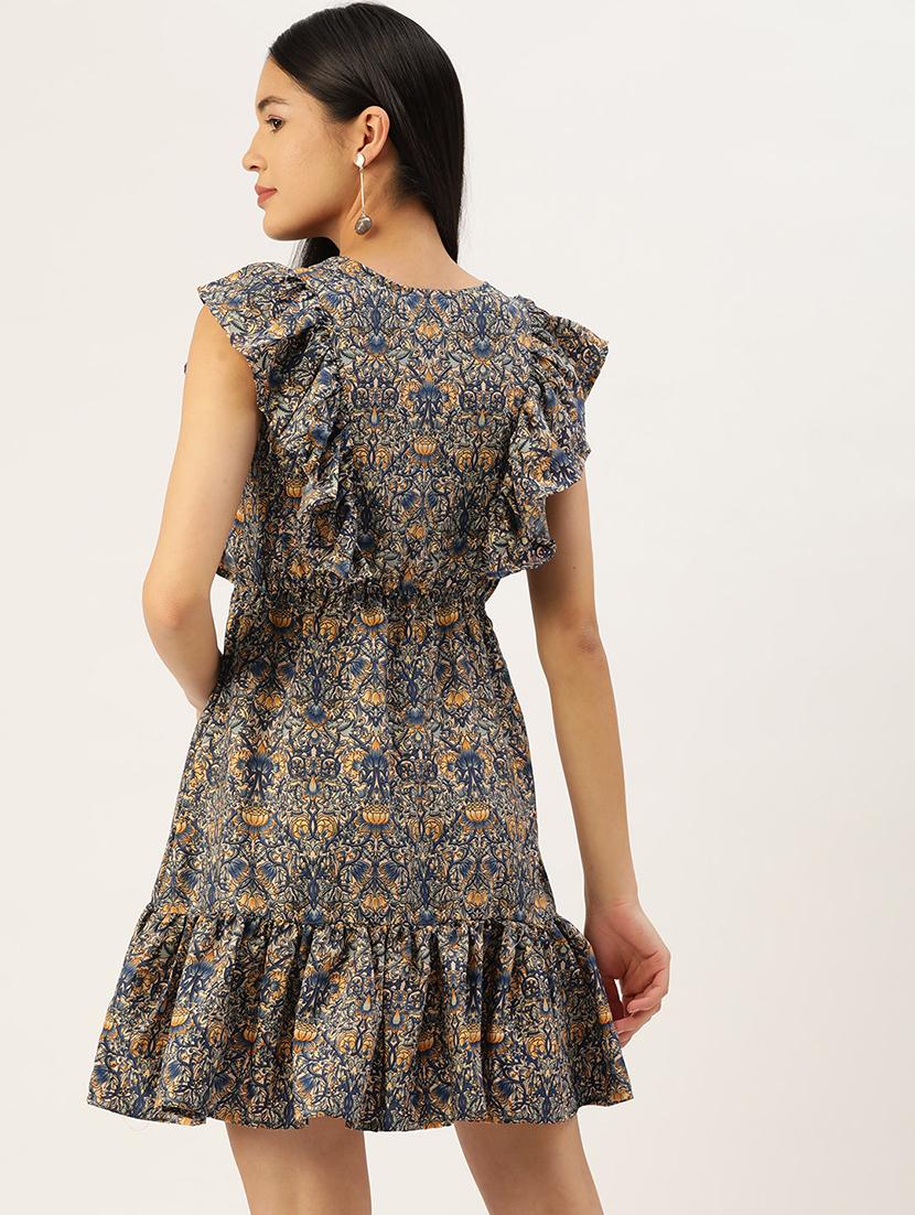 women's fit & flare abstract dress - 19145042 - Standard Image - 2