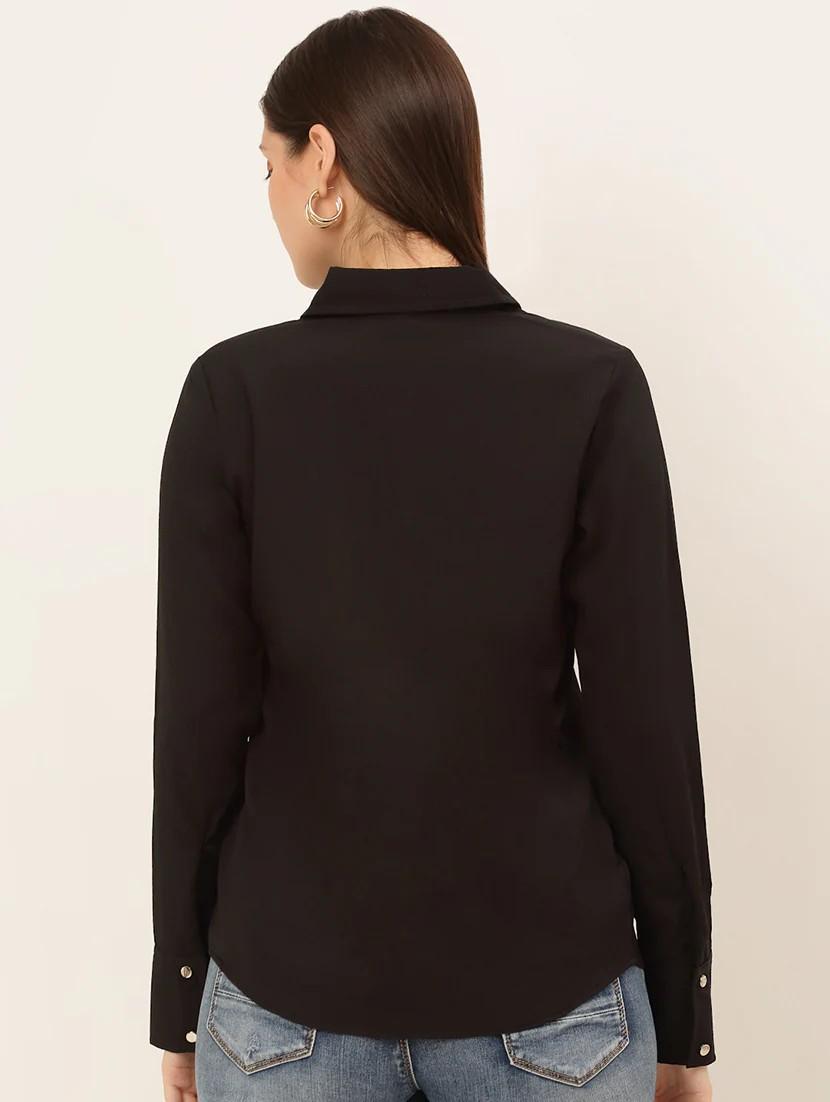 long sleeved solid regular shirt - 19145299 - Standard Image - 2