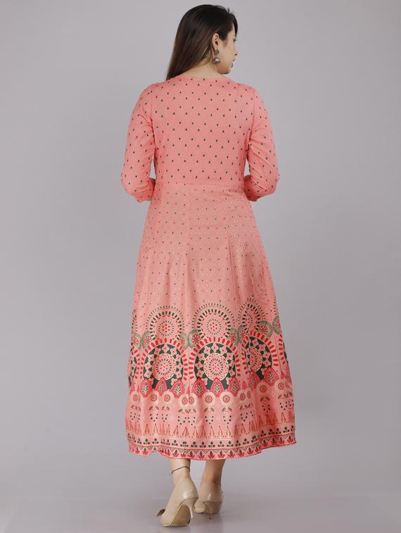 orange printed straight kurta - 19145482 - Standard Image - 2