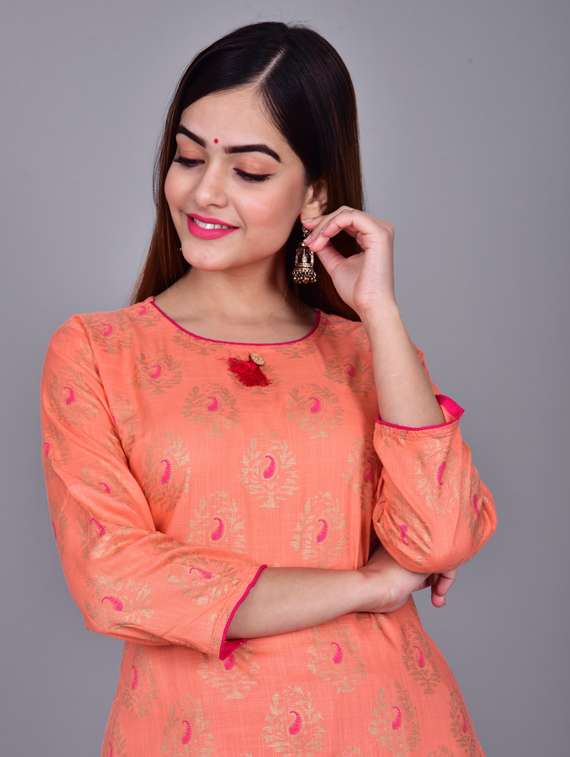 printed straight kurta - 19145500 - Standard Image - 2