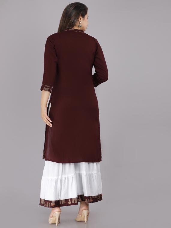 solid kurta sharara set - 19145753 - Standard Image - 2