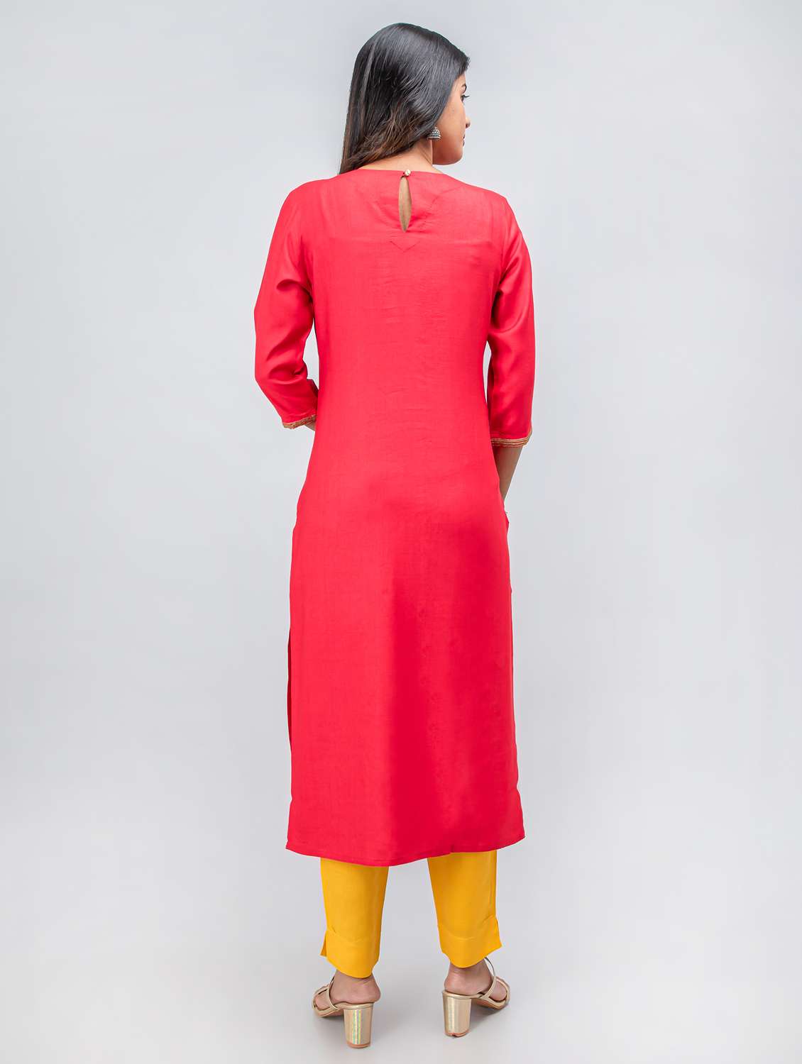 embroidered straight kurta - 19145871 -  Standard Image - 2