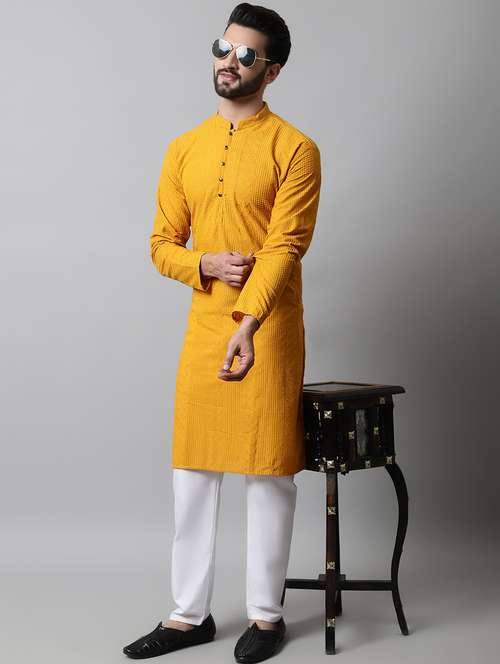 men's embroidered cotton kurta pajama sets  - 19145896 -  Standard Image - 0