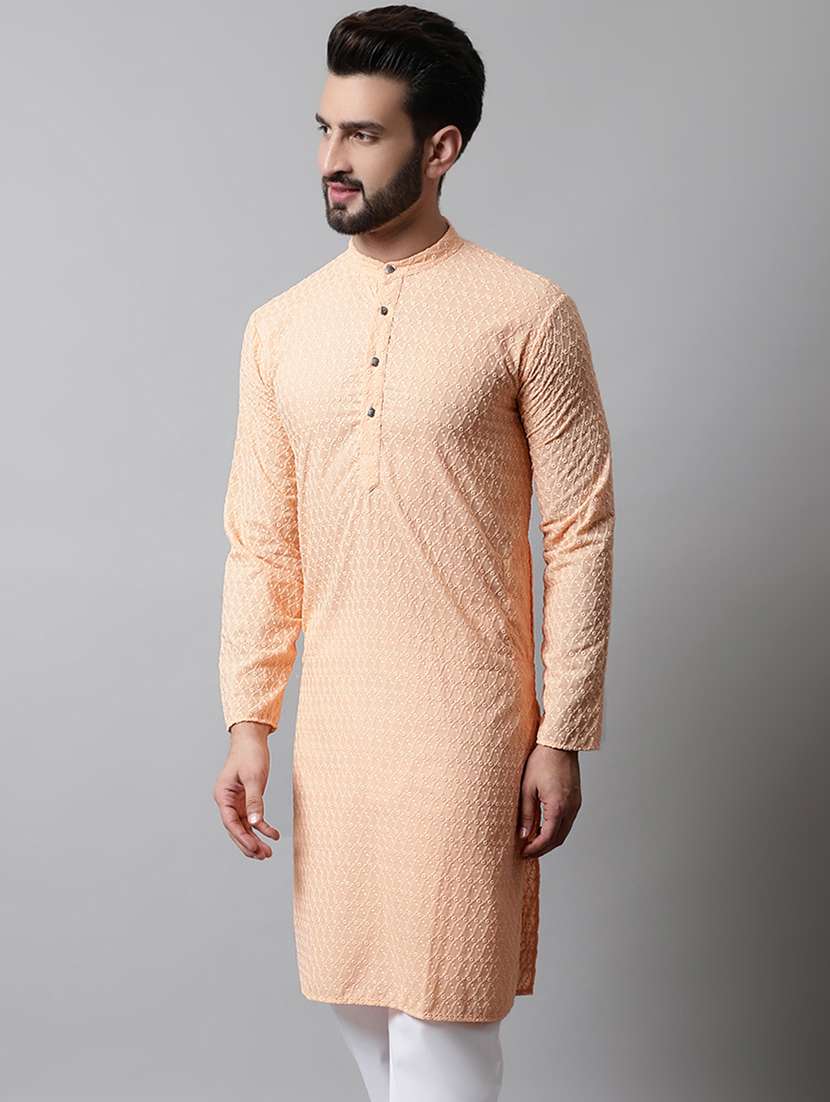 men's embroidered cotton kurta pajama sets 
