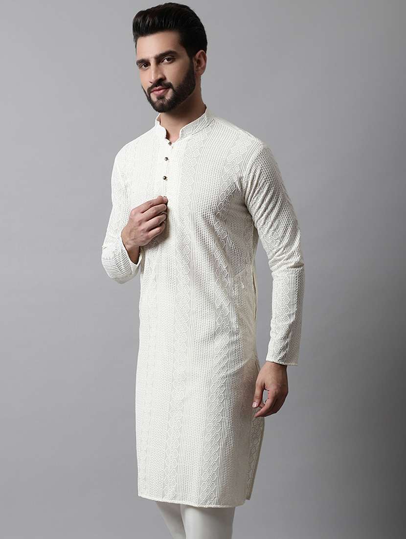 men's embroidered cotton kurta pajama sets 