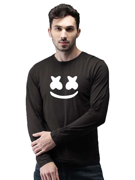 round neck chest printed t-shirt