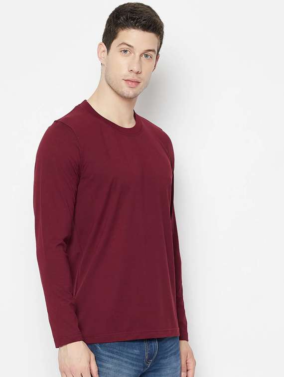 men solid round neck t-shirt