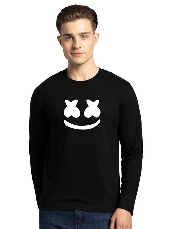 round neck chest printed t-shirt