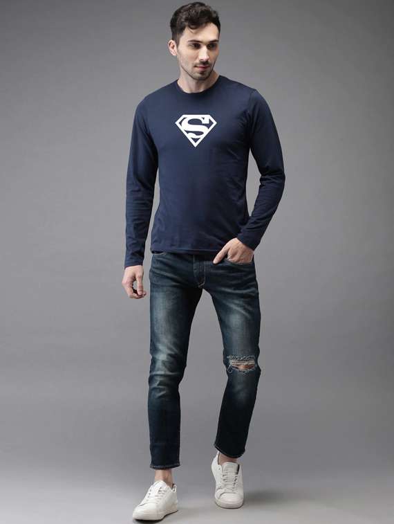 round neck chest printed t-shirt - 19146986 -  Standard Image - 2