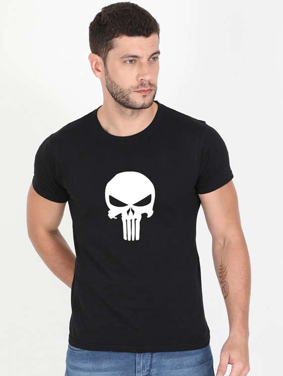 round neck chest printed t-shirt