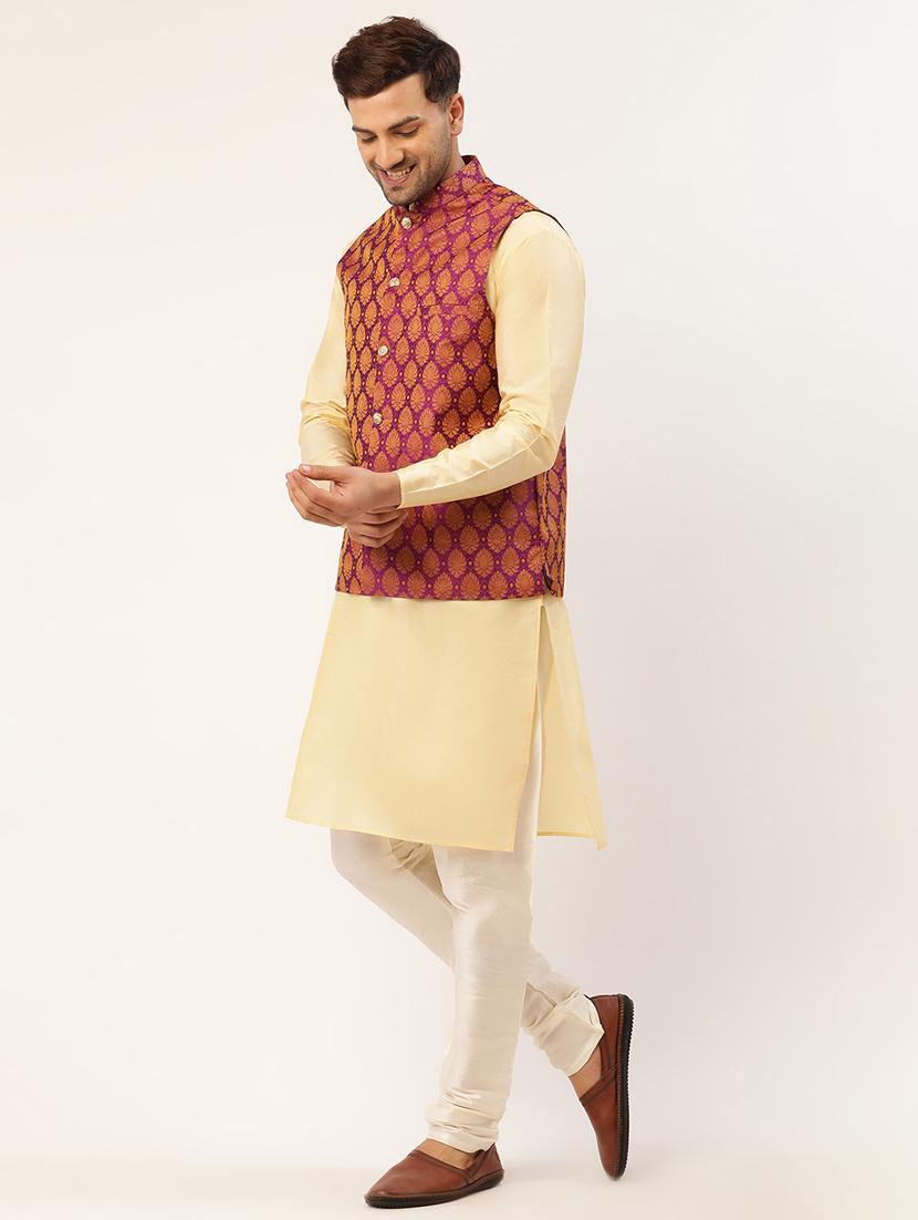 kurta pyjama with nehru jacket - 19147458 - Standard Image - 2