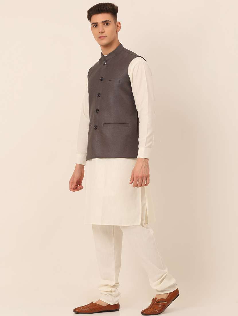 kurta pyjama with nehru jacket - 19147516 -  Standard Image - 2