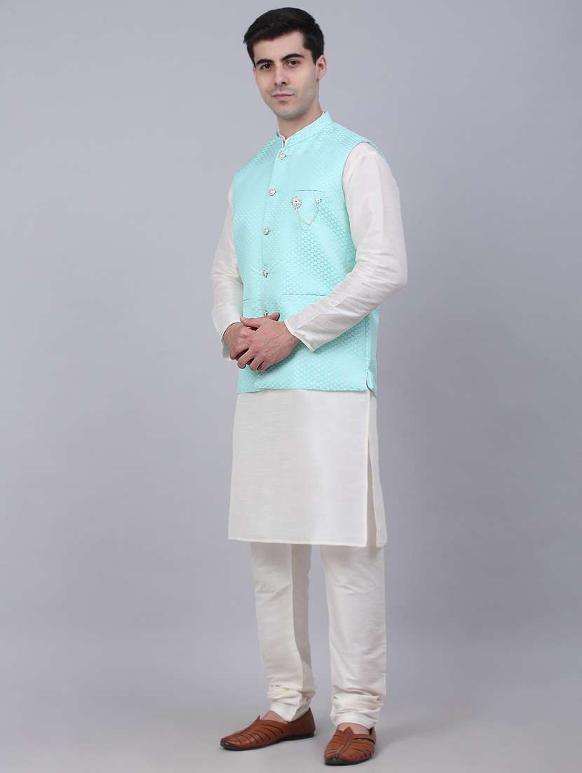 kurta pyjama with nehru jacket - 19147538 - Standard Image - 2