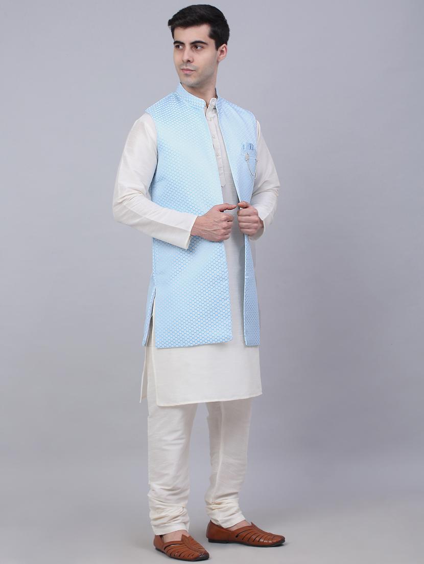 kurta pyjama with nehru jacket - 19147541 - Standard Image - 2