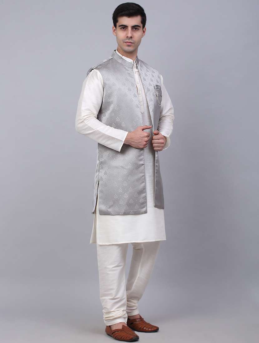 kurta pyjama with nehru jacket - 19147545 -  Standard Image - 2