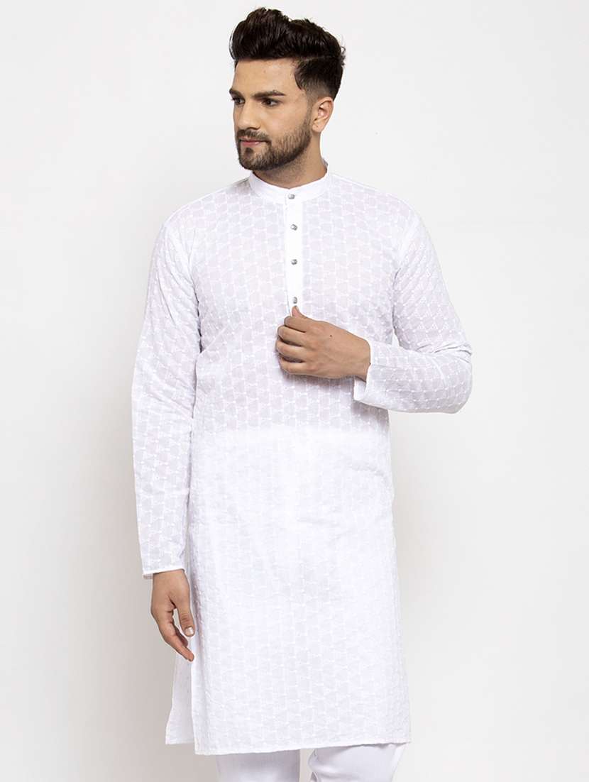 tonal embroidered long kurta