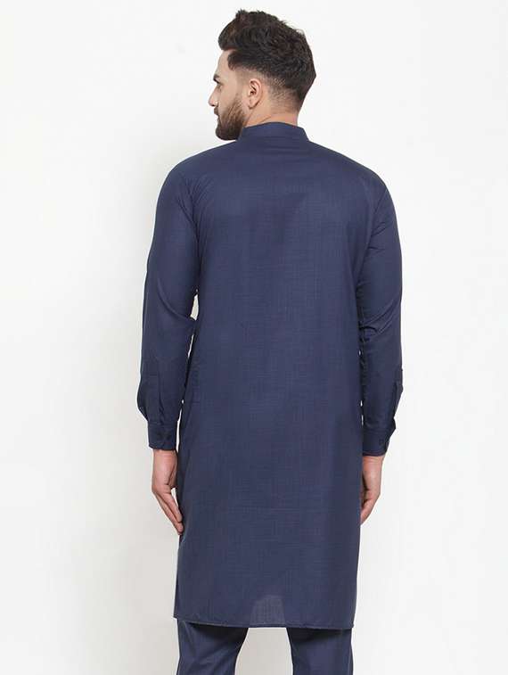 navy blue coloured long kurta - 19147649 -  Standard Image - 2