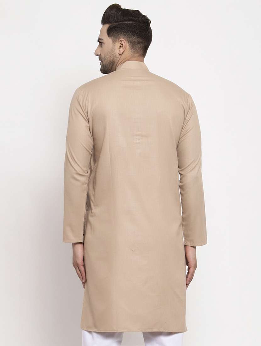 beige coloured kurta - 19147693 -  Standard Image - 2