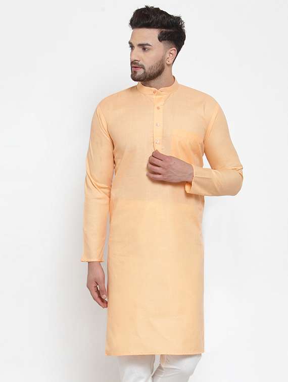 peach coloured long kurta - 19147703 -  Zoom Image - 0