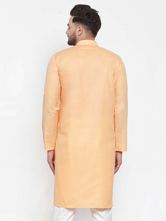 peach coloured long kurta - 19147703 - Standard Image - 2