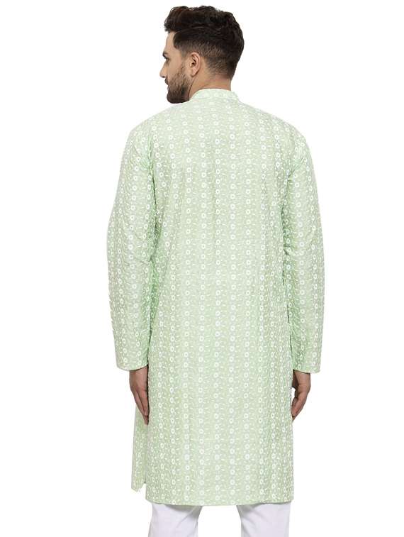 Men Embroidered Mandarin Neck Long Kurta - 19147804 -  Standard Image - 2