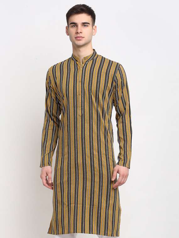 yellow cotton long  kurta