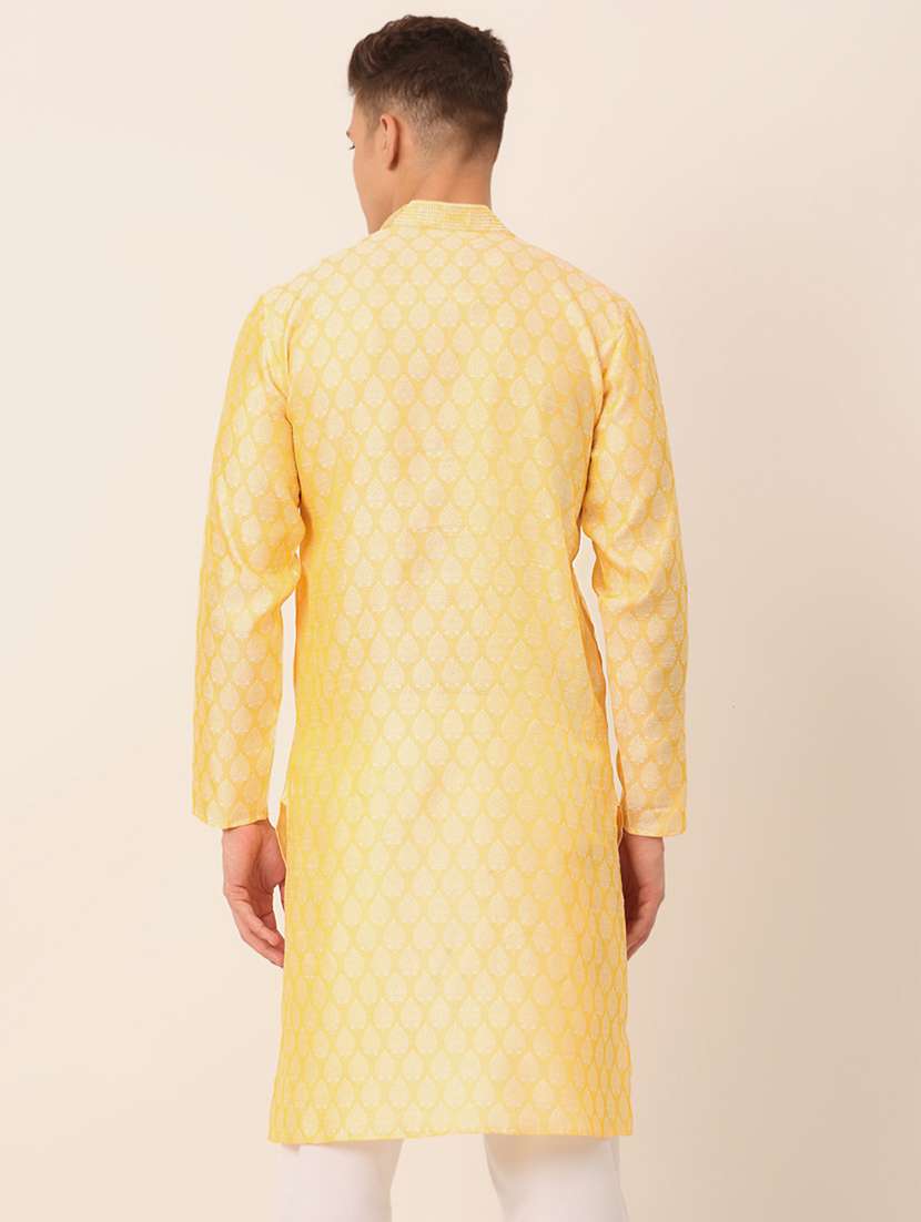 mandarin neck self design straight kurta - 19147961 - Standard Image - 2