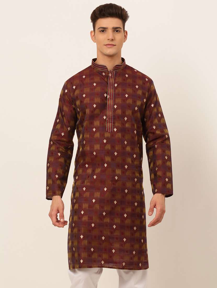 mandarin neck embroidered work straight kurta