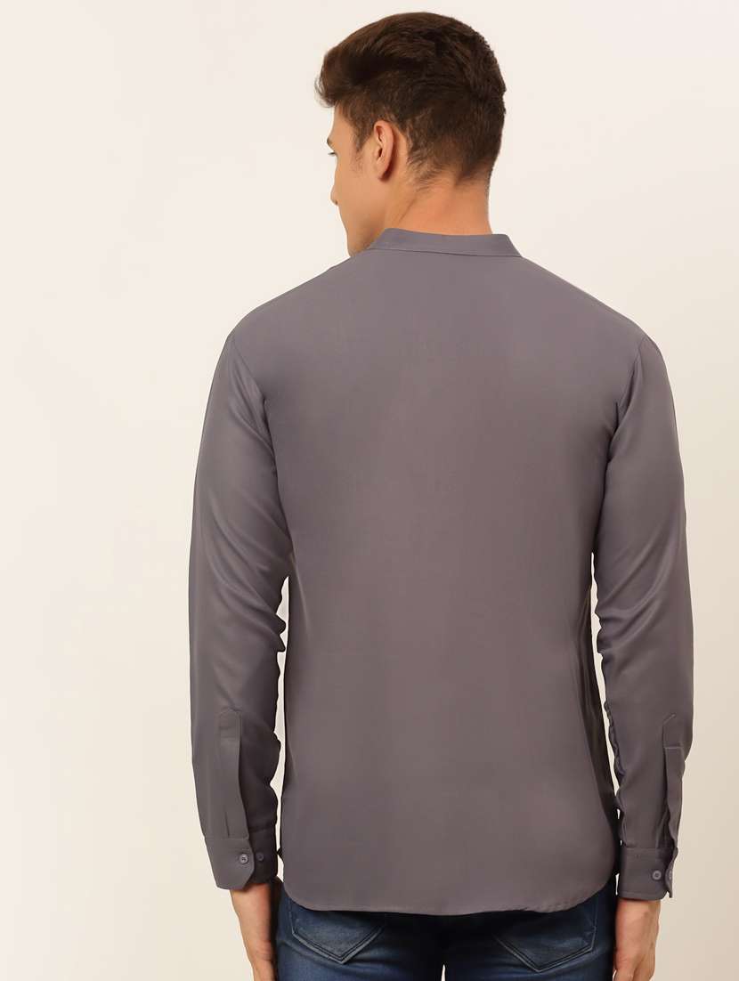 mandarin neck solid straight kurta - 19148022 - Standard Image - 2
