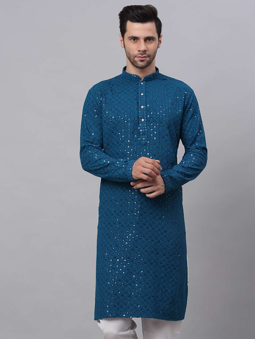 mandarin neck embroidered work straight kurta