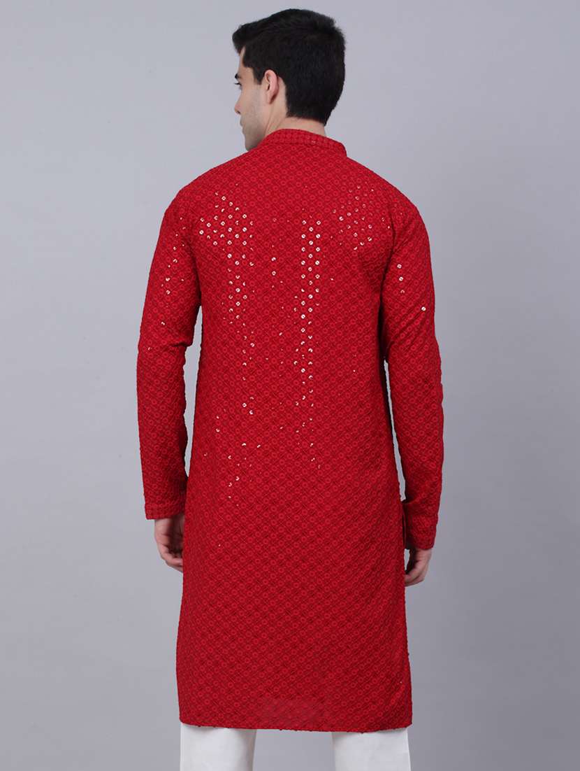 mandarin neck embroidered work straight kurta - 19148032 -  Standard Image - 2