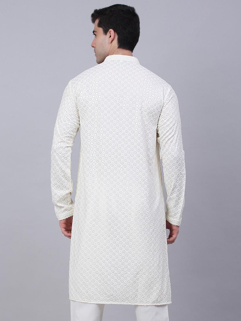 mandarin neck embroidered work straight kurta - 19148036 - Standard Image - 2