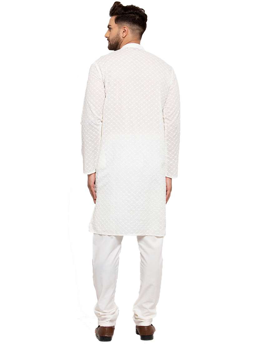 mandarin neck fancy long kurta - 19148188 - Standard Image - 2