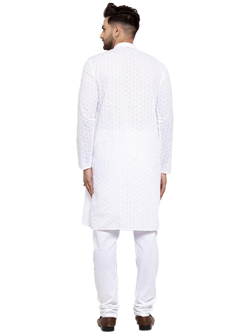 men embroidered mandarin neck kurta pyjama set - 19148198 - Standard Image - 2