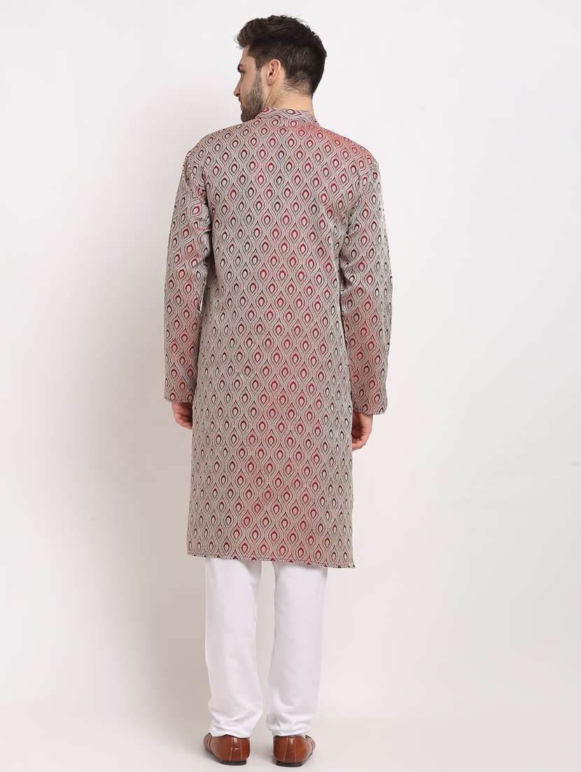 mandarin neck fancy long kurta - 19148217 -  Standard Image - 2