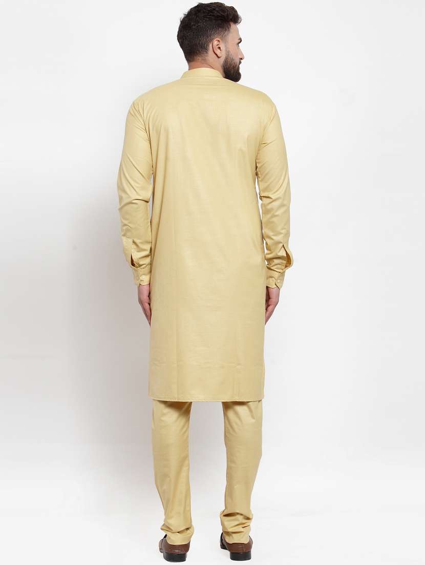 beige cotton kurta pyjama ethnic wear - 19148273 -  Standard Image - 2