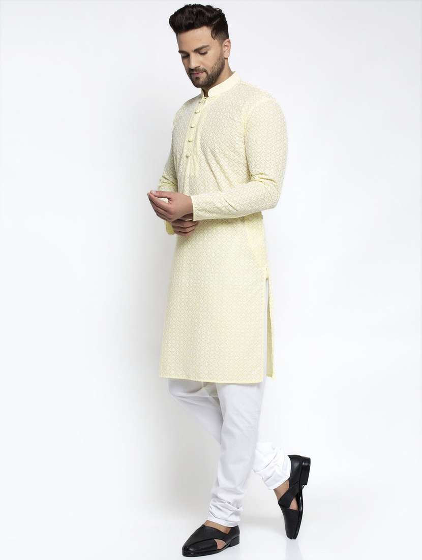 yellow cotton kurta pyjama ethnic wear - 19148389 -  Standard Image - 2