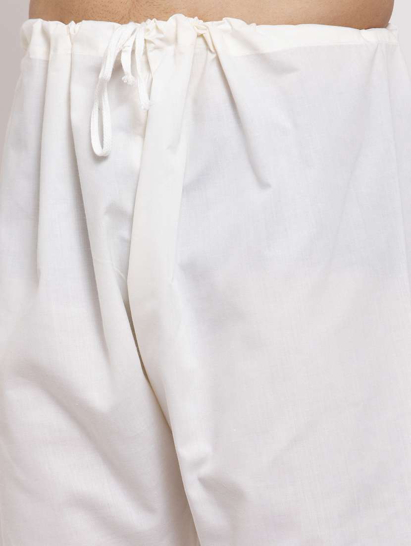 cream cotton kurta pyjama ethnic wear - 19148452 -  Standard Image - 2