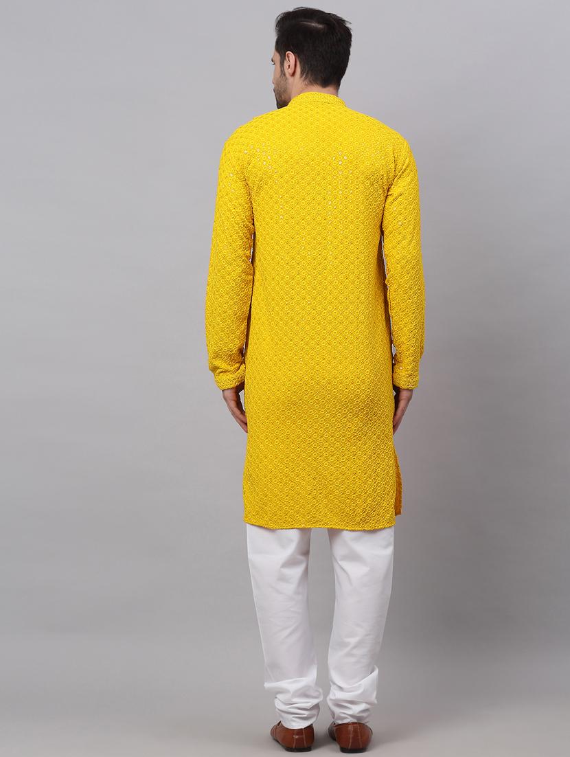yellow cotton kurta pyjama ethnic wear - 19148632 - Standard Image - 2
