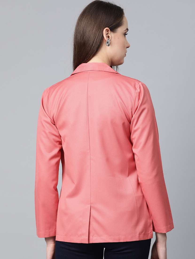 lapel neck solid blazer - 19148937 - Standard Image - 2