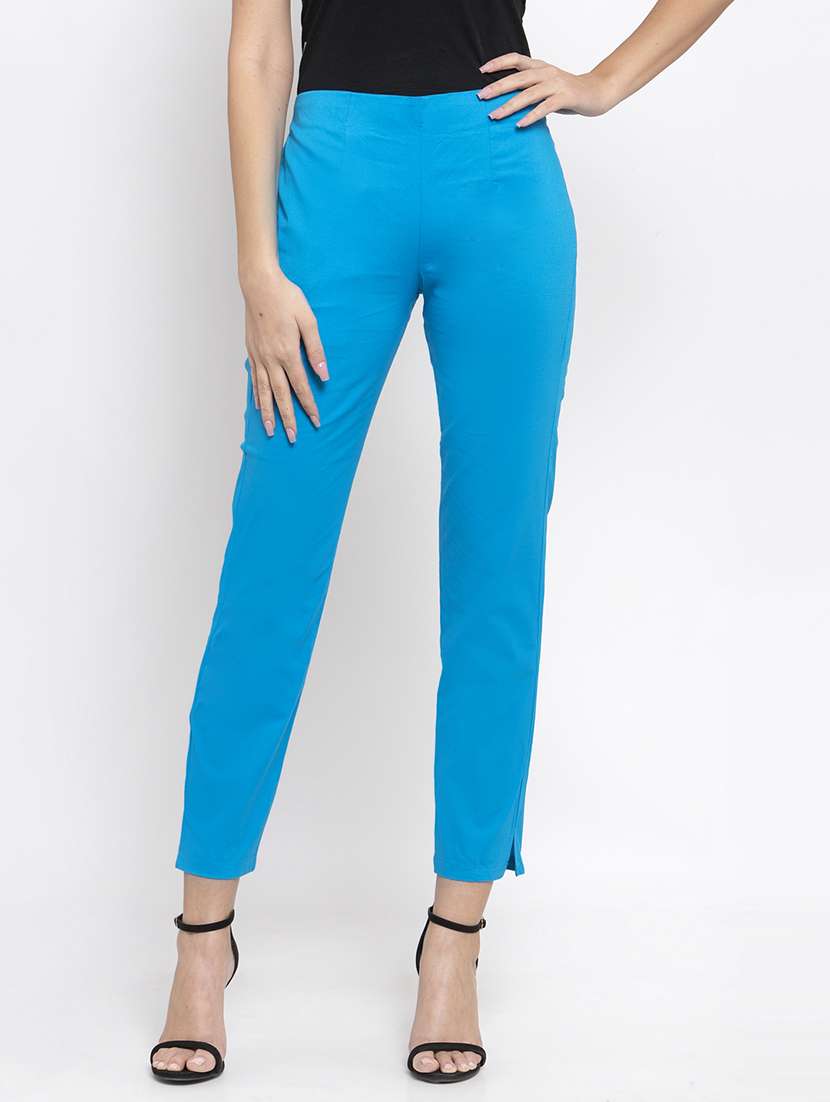 women solid cigarette pant 