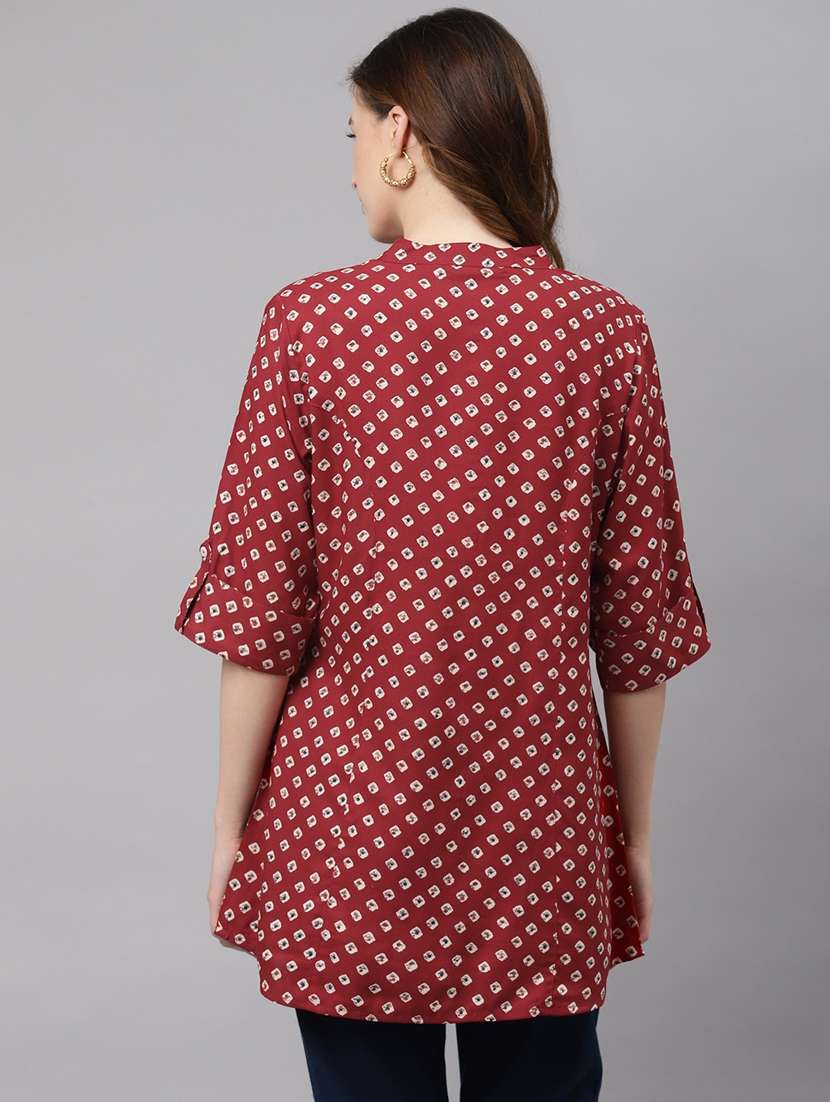 mandarin neck printed tunic  - 19154677 -  Standard Image - 2